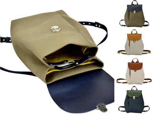 【豊岡鞄 エルダー TN006MR ネイビー/オリーブ】ミニリュック